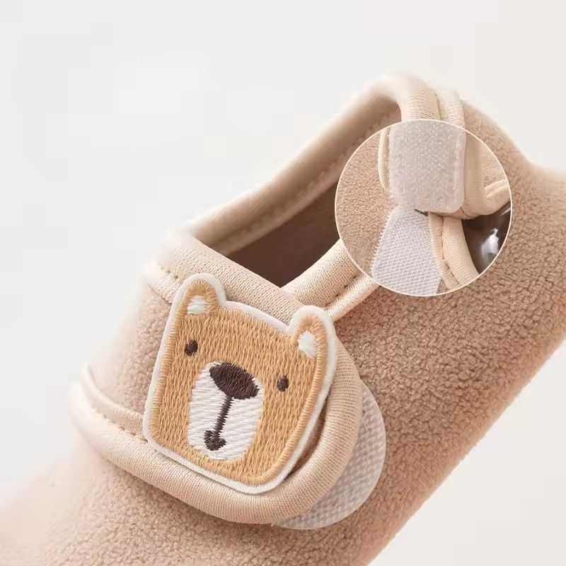 Cartoon Bears Baby Floor Socks Kids Plush Slippers Toddler Warm Shoes Children Soft Non-slip Prewalkers Indoor Home Slippers