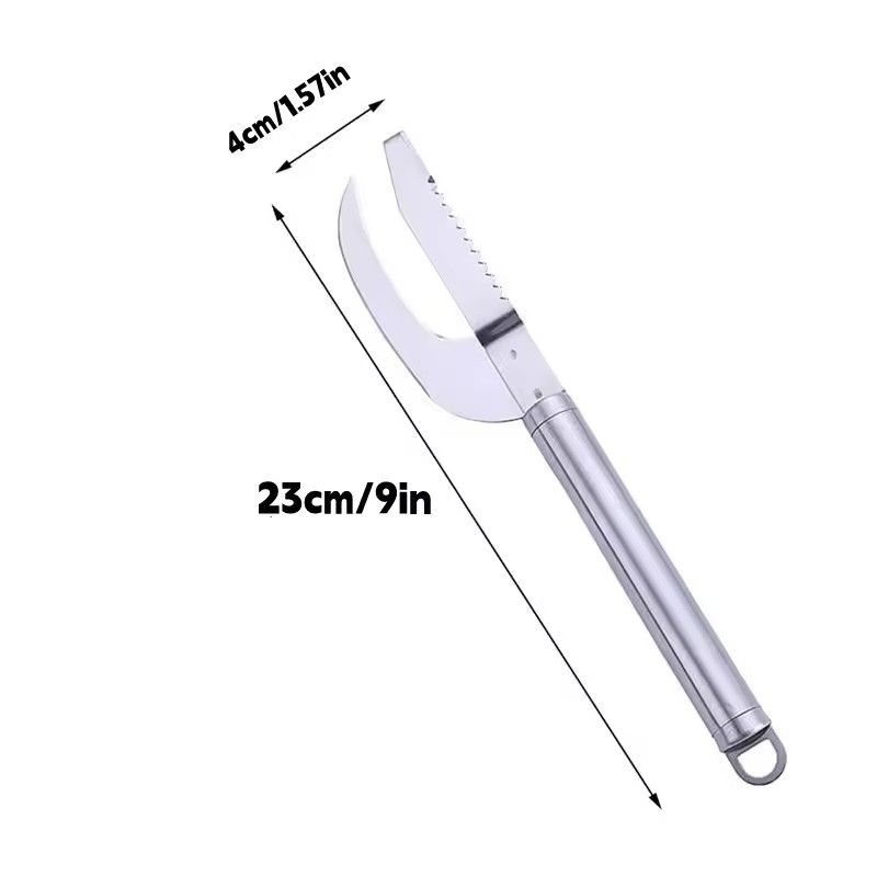 1PC Multi-functional fish scaler/fish belly scraper, household thickened stainless steel, 3-in-1 fish scaler and belly scraper