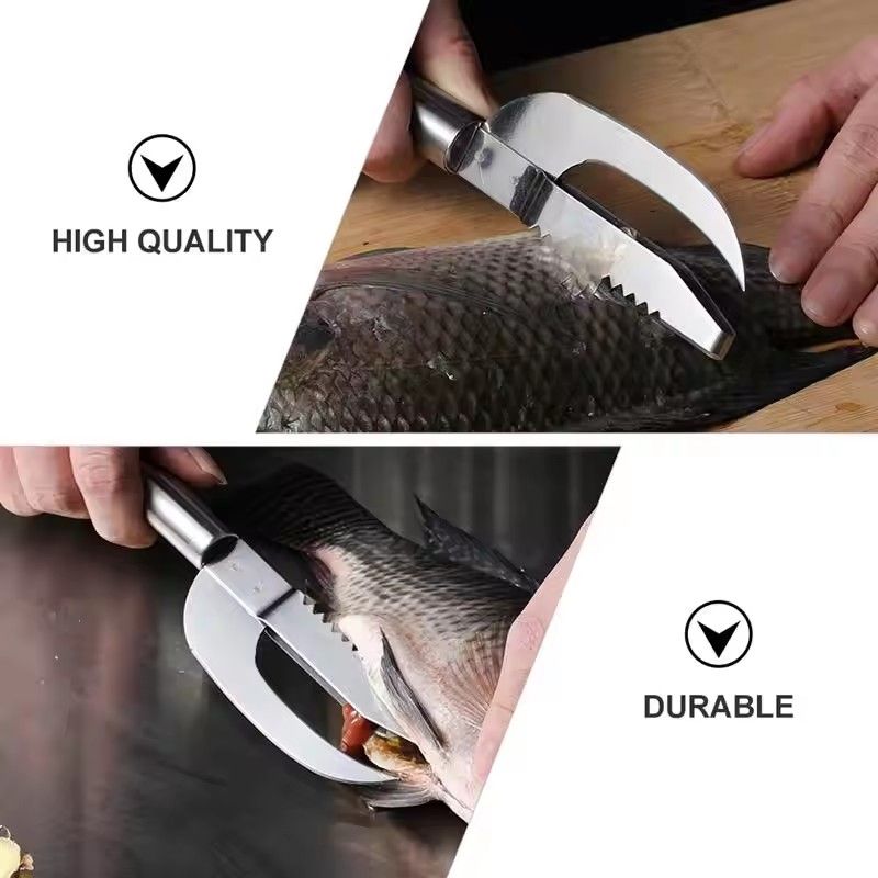 1PC Multi-functional fish scaler/fish belly scraper, household thickened stainless steel, 3-in-1 fish scaler and belly scraper