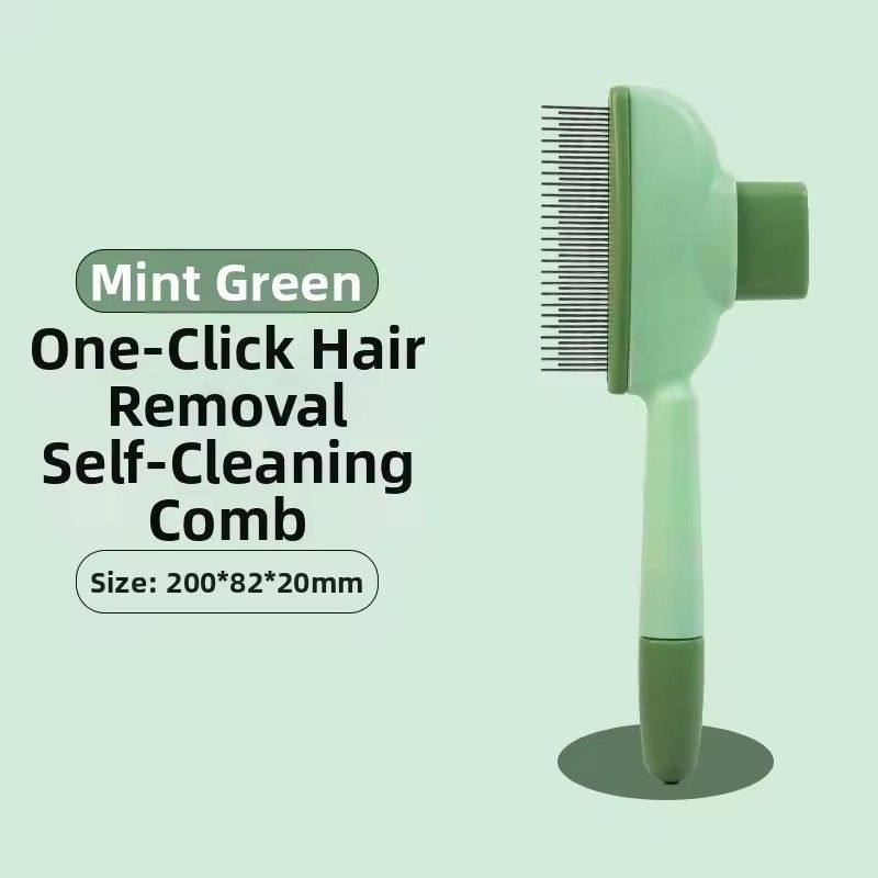 1PC Self-Cleaning Pet Brush for Cats & Dogs Dematting Deshedding Comb Grooming Rake with Massage Needles Detangling Fur Remover