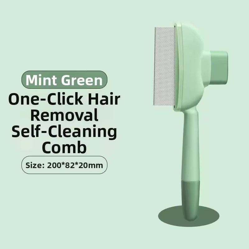 1PC Self-Cleaning Pet Brush for Cats & Dogs Dematting Deshedding Comb Grooming Rake with Massage Needles Detangling Fur Remover