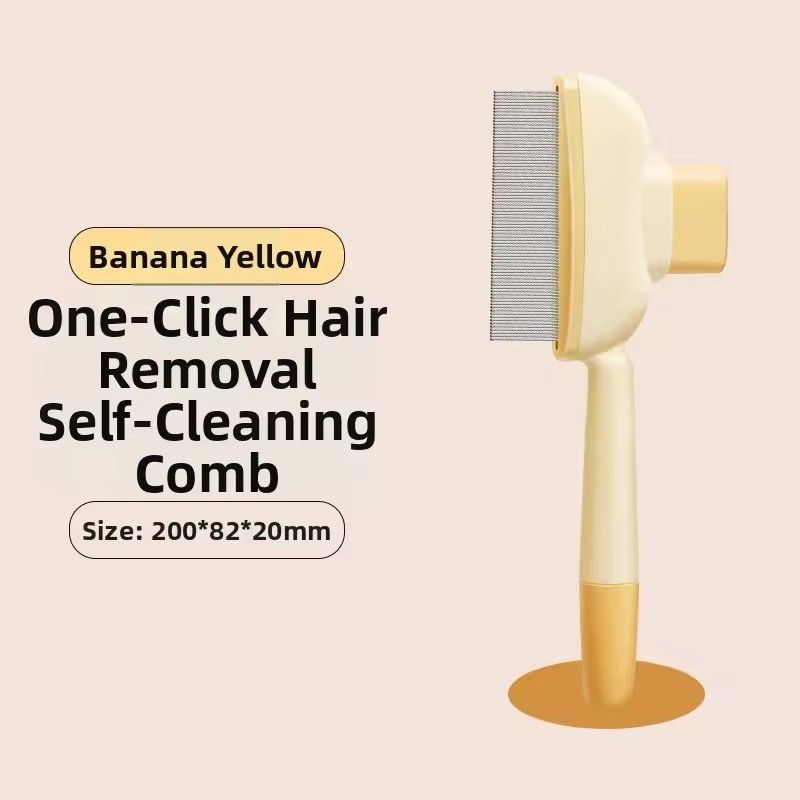1PC Self-Cleaning Pet Brush for Cats & Dogs Dematting Deshedding Comb Grooming Rake with Massage Needles Detangling Fur Remover
