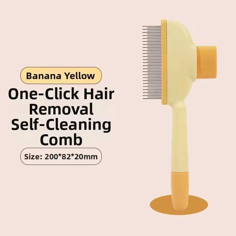1PC Self-Cleaning Pet Brush for Cats & Dogs Dematting Deshedding Comb Grooming Rake with Massage Needles Detangling Fur Remover