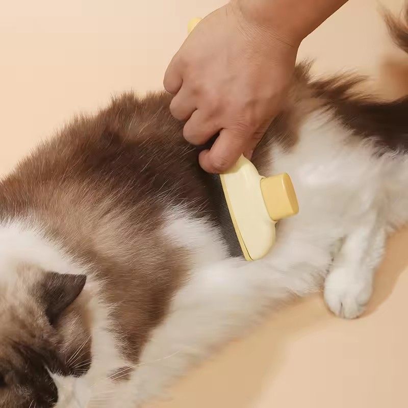 1PC Self-Cleaning Pet Brush for Cats & Dogs Dematting Deshedding Comb Grooming Rake with Massage Needles Detangling Fur Remover