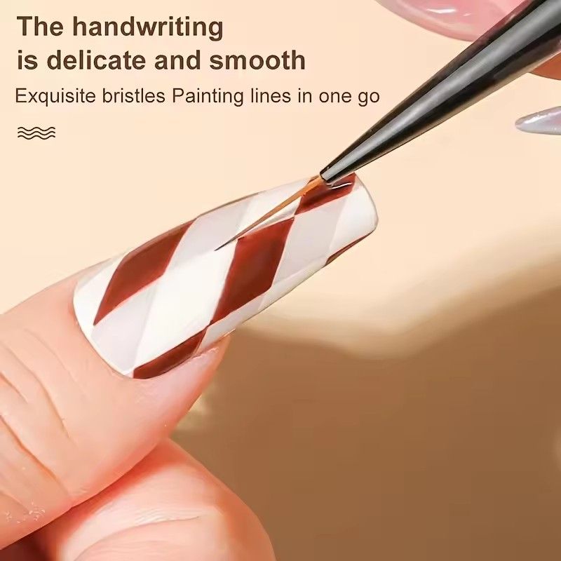 9Pcs UV Gel Nail Art Brush Acrylic Drawing Painting French Line/Flower Pen Nails Tip Gradient Build Light Therapy Manicure Brush