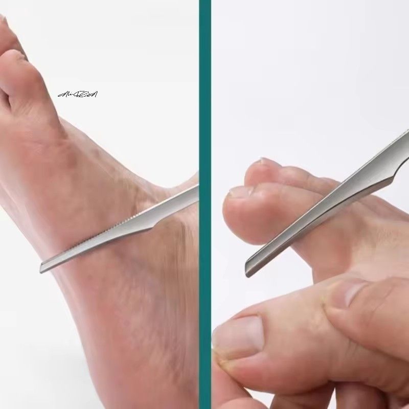 2PCS Pedicure Knife Tools Kits Professional Stainless Steel Foot Scrubber Dead Skin Remover Foot Scraper Knife Foot Care Tool