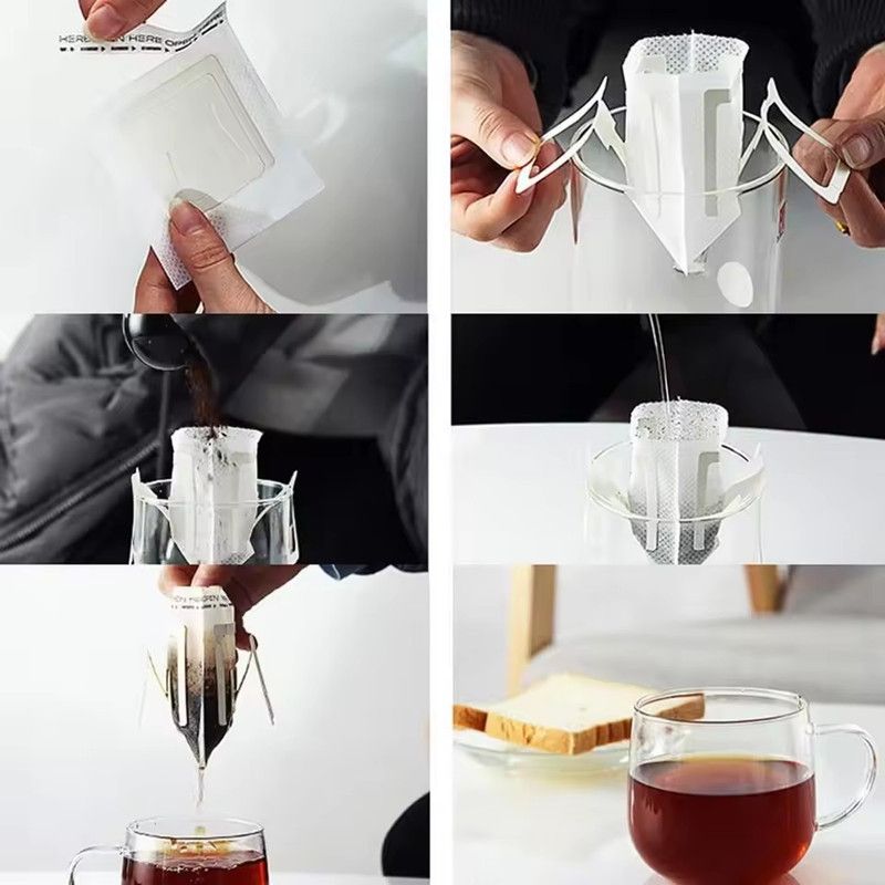 50PCS Coffee Filter Paper Bags Disposable Hanging Ear Espresso Coffee Accessories Biodegradable Home Use Drip Coffee Bag
