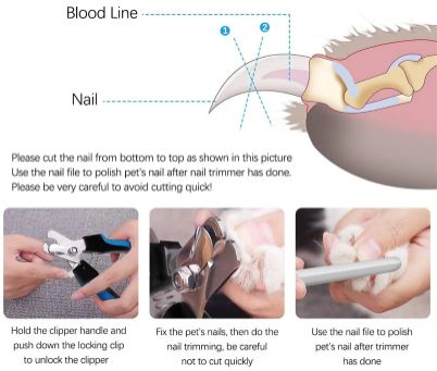 Pet Nail Clippers for Large Dog Nail Trimmer Stainless Steel Scissor Multifunctional Nail Cutter Cat Claw Care Grooming Supplies