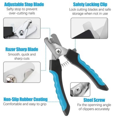 Pet Nail Clippers for Large Dog Nail Trimmer Stainless Steel Scissor Multifunctional Nail Cutter Cat Claw Care Grooming Supplies