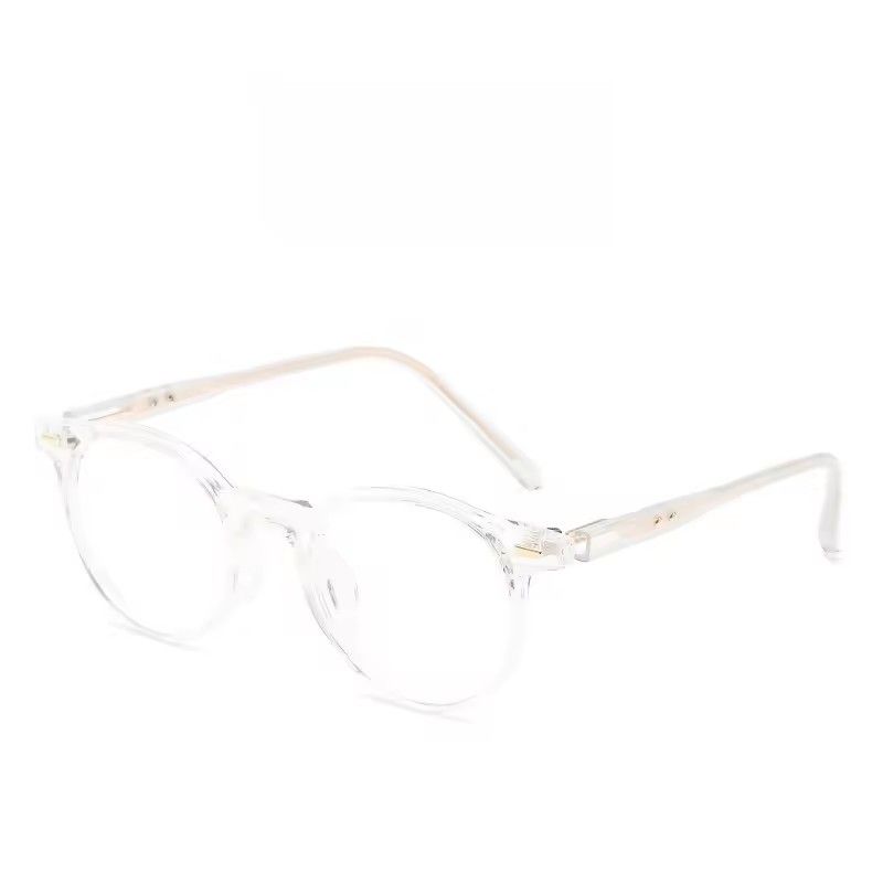 1PC Retro High-definition Anti Blue Light Glasses for Women, Ultra Light Round Frame Flat Lens, Comfortable Full Frame Glasses