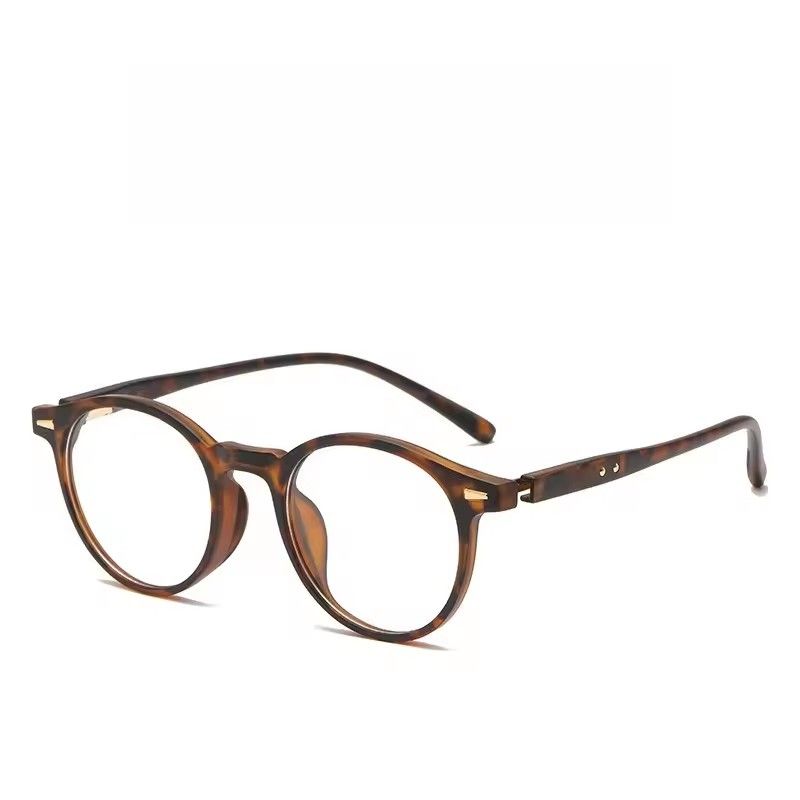 1PC Retro High-definition Anti Blue Light Glasses for Women, Ultra Light Round Frame Flat Lens, Comfortable Full Frame Glasses