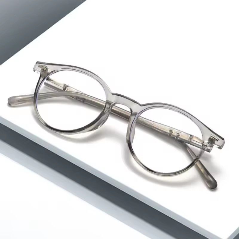 1PC Retro High-definition Anti Blue Light Glasses for Women, Ultra Light Round Frame Flat Lens, Comfortable Full Frame Glasses