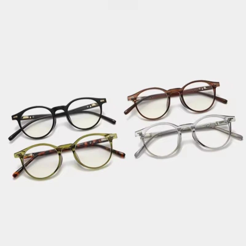 1PC Retro High-definition Anti Blue Light Glasses for Women, Ultra Light Round Frame Flat Lens, Comfortable Full Frame Glasses