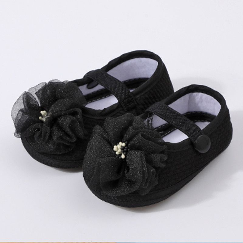 Infant Baby Girls Flower Flats Dress Shoes Cute Non-Slip Princess Party Shoes for Newborns Toddlers Soft Sole First Walkers