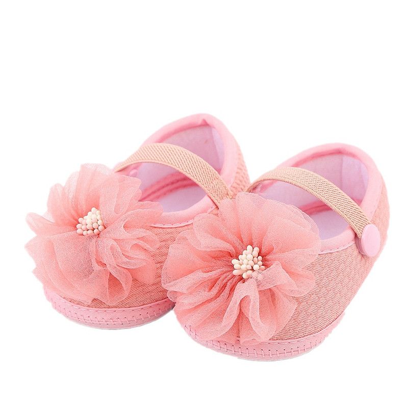 Infant Baby Girls Flower Flats Dress Shoes Cute Non-Slip Princess Party Shoes for Newborns Toddlers Soft Sole First Walkers