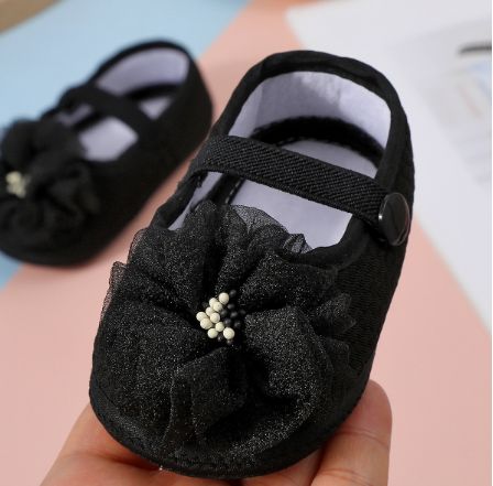 Infant Baby Girls Flower Flats Dress Shoes Cute Non-Slip Princess Party Shoes for Newborns Toddlers Soft Sole First Walkers