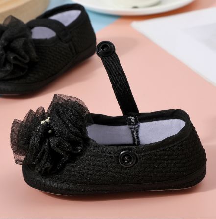 Infant Baby Girls Flower Flats Dress Shoes Cute Non-Slip Princess Party Shoes for Newborns Toddlers Soft Sole First Walkers