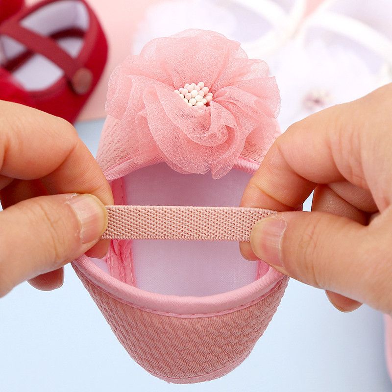 Infant Baby Girls Flower Flats Dress Shoes Cute Non-Slip Princess Party Shoes for Newborns Toddlers Soft Sole First Walkers
