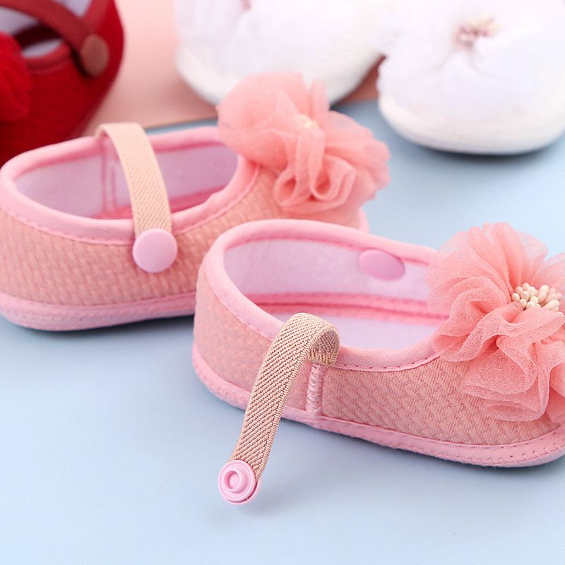 Infant Baby Girls Flower Flats Dress Shoes Cute Non-Slip Princess Party Shoes for Newborns Toddlers Soft Sole First Walkers