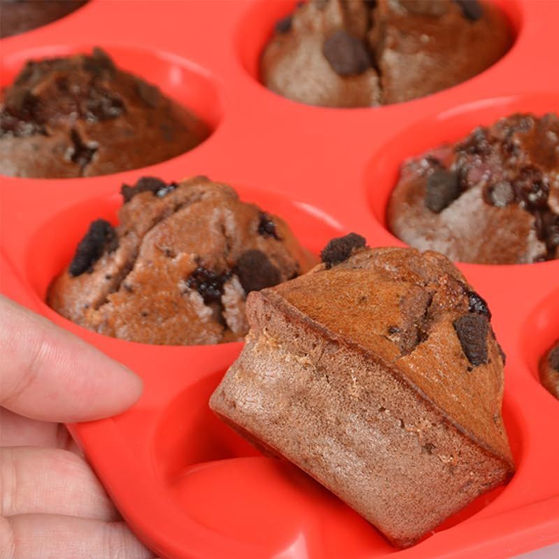 1PC Round 12 Holes Cupcakes Mold Non Stick DIY Baking Mold Silicone Soap Chocolate Muffin Baking Pan Kitchen Tools