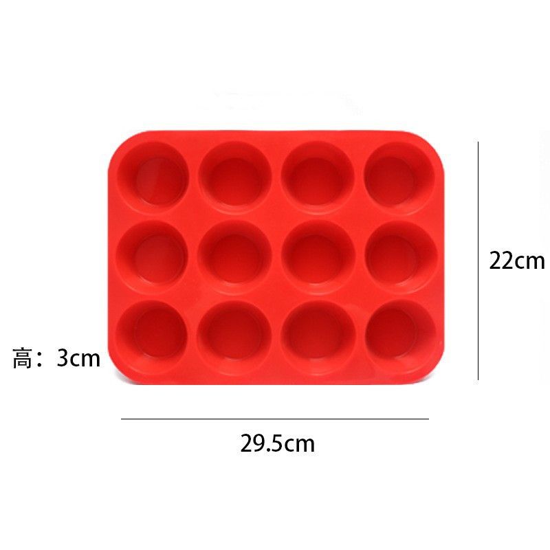 1PC Round 12 Holes Cupcakes Mold Non Stick DIY Baking Mold Silicone Soap Chocolate Muffin Baking Pan Kitchen Tools