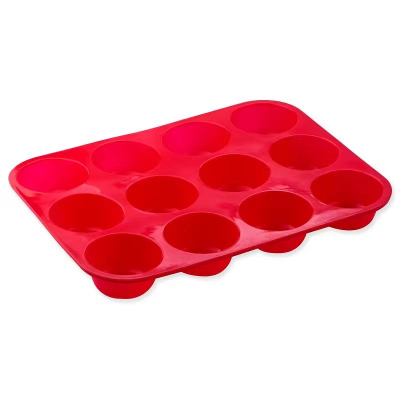 1PC Round 12 Holes Cupcakes Mold Non Stick DIY Baking Mold Silicone Soap Chocolate Muffin Baking Pan Kitchen Tools