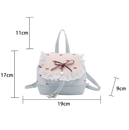 2026 Autumn New Japanese Bud Tied Sweet Cute Bow Lace Lolita Backpack Sweetheart Girl Fashion Casual Small Backpack for Women