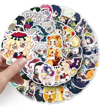 50PCS Japanese Classic Anime Demon Slayer Cartoon Graffiti Decals Helmet Skateboard Laptop Motorcycle Sticker Toys Decor Gifts H-80
