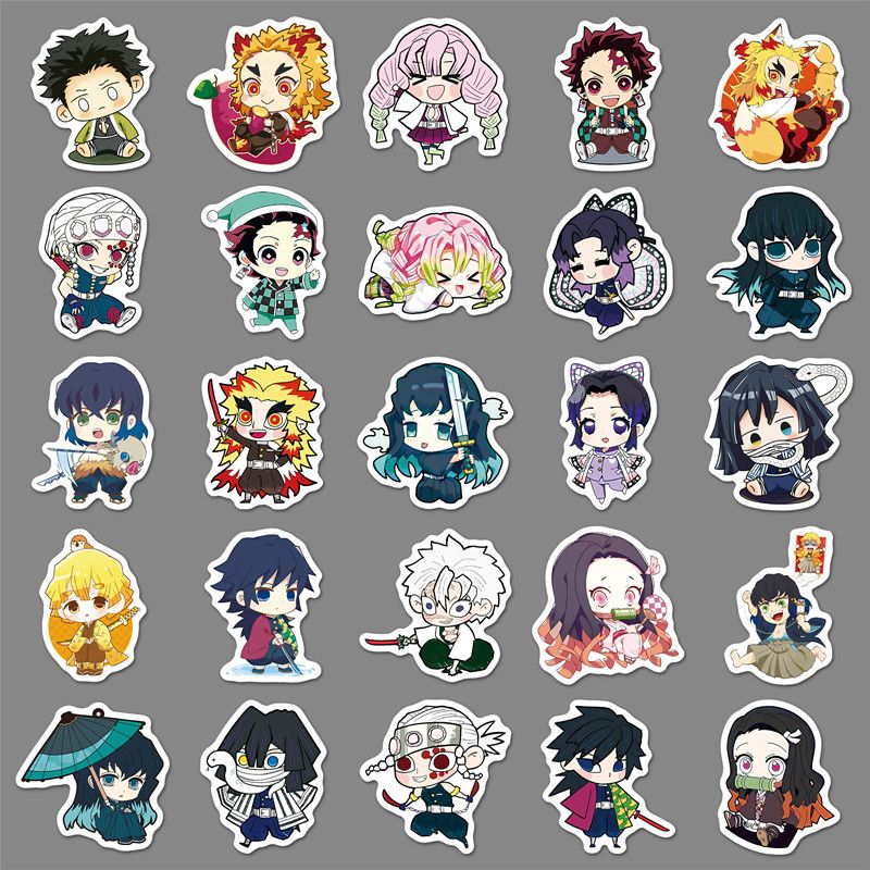50PCS Japanese Classic Anime Demon Slayer Cartoon Graffiti Decals Helmet Skateboard Laptop Motorcycle Sticker Toys Decor Gifts H-80