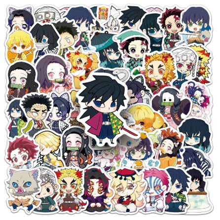 50PCS Japanese Classic Anime Demon Slayer Cartoon Graffiti Decals Helmet Skateboard Laptop Motorcycle Sticker Toys Decor Gifts H-80