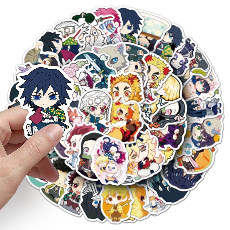 50PCS Japanese Classic Anime Demon Slayer Cartoon Graffiti Decals Helmet Skateboard Laptop Motorcycle Sticker Toys Decor Gifts H-80