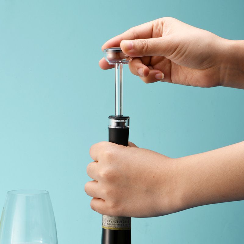 1PC Wine Preservation Plug Preserver Corks Vacuum Bottle Stopper Pump Black Silicone Manual Pull Type Home Kitchen Bar Tools