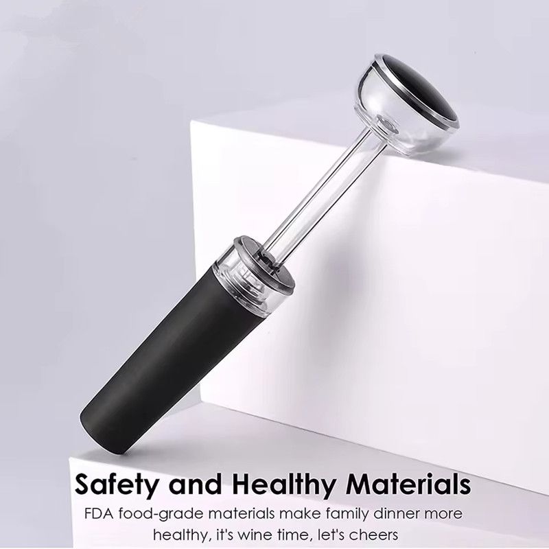 1PC Wine Preservation Plug Preserver Corks Vacuum Bottle Stopper Pump Black Silicone Manual Pull Type Home Kitchen Bar Tools