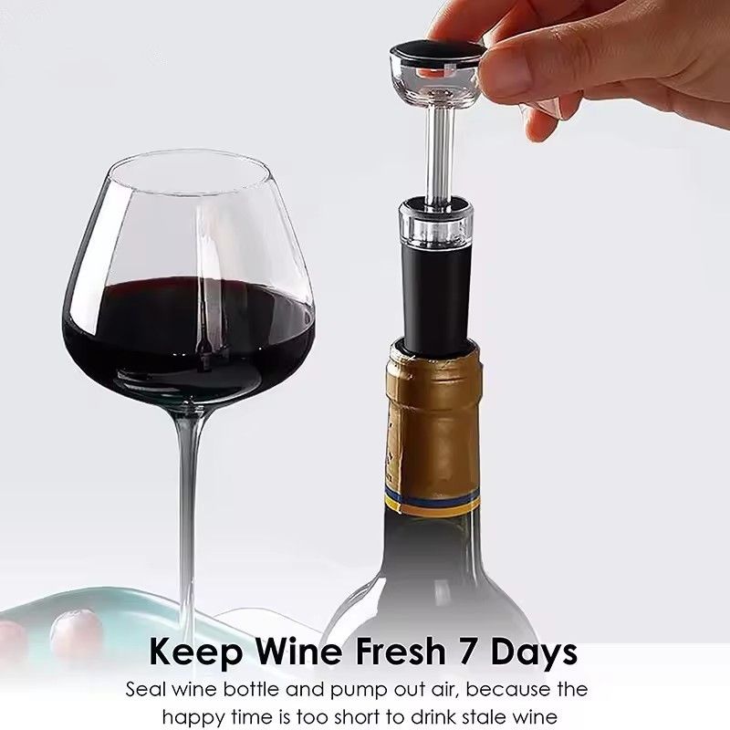 1PC Wine Preservation Plug Preserver Corks Vacuum Bottle Stopper Pump Black Silicone Manual Pull Type Home Kitchen Bar Tools