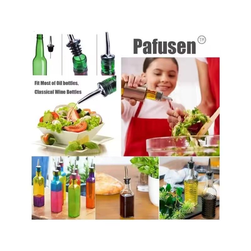 2PCS Wine Bottle Pourer Stopper Stainless Steel Wine Liquor Spirit Pourer Free Flow Wine Bottle Pour Spout Stopper Bar Tool