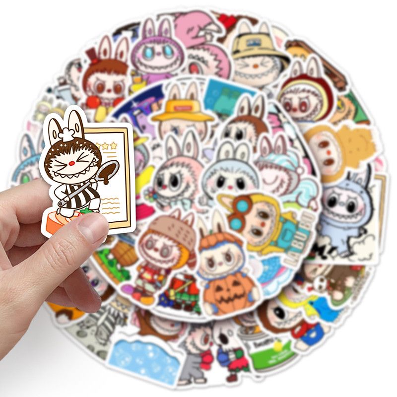 50PCS Graffiti Stickers Cartoon Cute Labubu Decoration Phone Cases Luggage Cups Handbooks Stickers