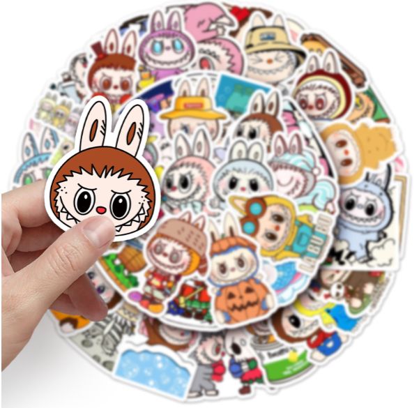 50PCS Graffiti Stickers Cartoon Cute Labubu Decoration Phone Cases Luggage Cups Handbooks Stickers