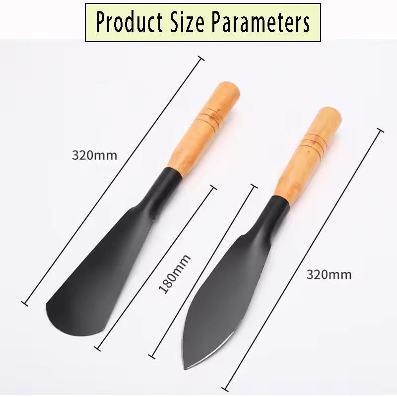 2PCS Versatile Garden Shovel for Planting Flowers Weeding Loosening Soil with Sturdy Iron Hoe for Wild Vegetables Harvest