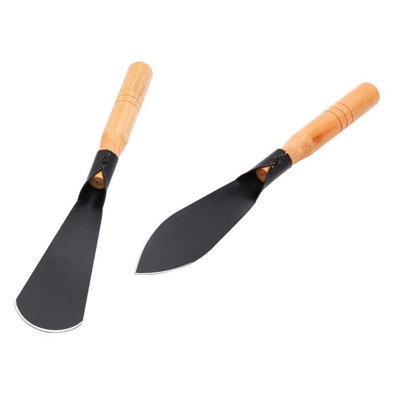 2PCS Versatile Garden Shovel for Planting Flowers Weeding Loosening Soil with Sturdy Iron Hoe for Wild Vegetables Harvest
