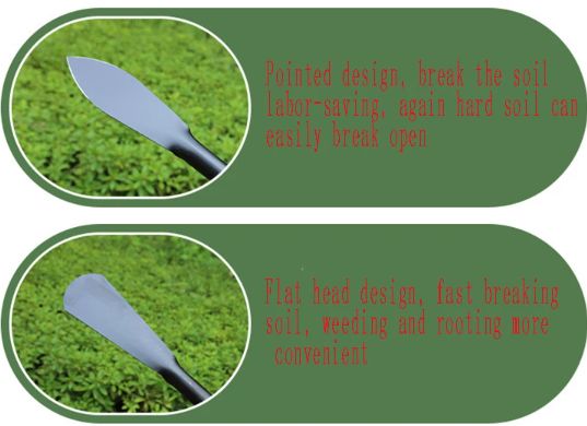 2PCS Versatile Garden Shovel for Planting Flowers Weeding Loosening Soil with Sturdy Iron Hoe for Wild Vegetables Harvest
