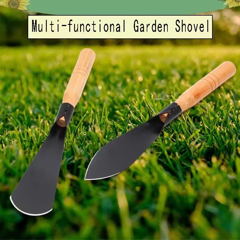 2PCS Versatile Garden Shovel for Planting Flowers Weeding Loosening Soil with Sturdy Iron Hoe for Wild Vegetables Harvest