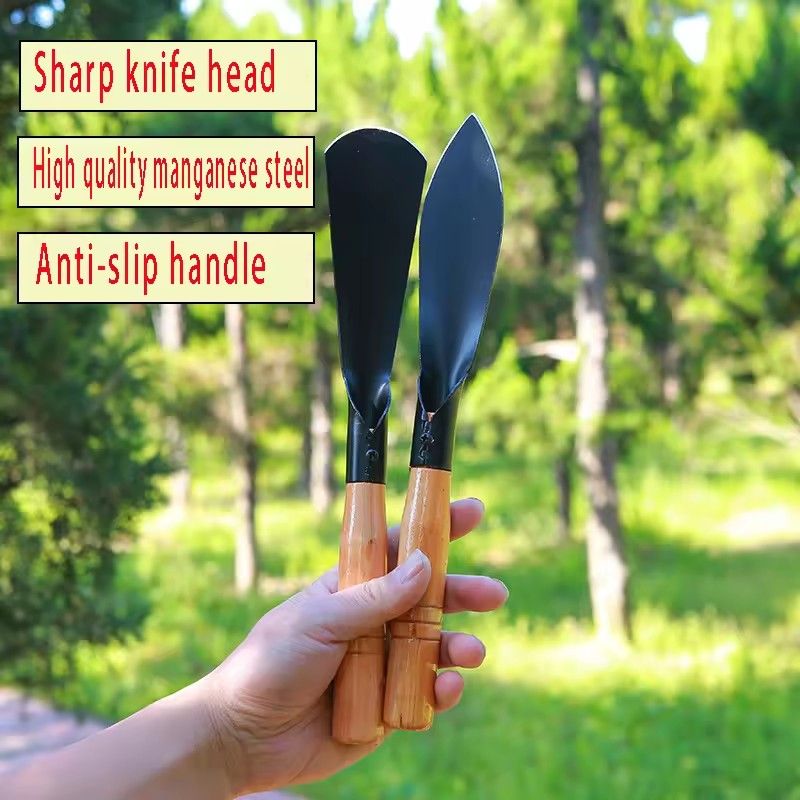 2PCS Versatile Garden Shovel for Planting Flowers Weeding Loosening Soil with Sturdy Iron Hoe for Wild Vegetables Harvest