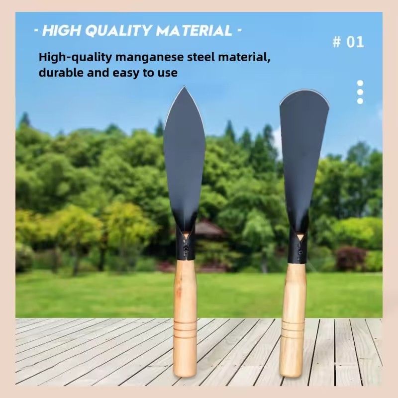 2PCS Versatile Garden Shovel for Planting Flowers Weeding Loosening Soil with Sturdy Iron Hoe for Wild Vegetables Harvest