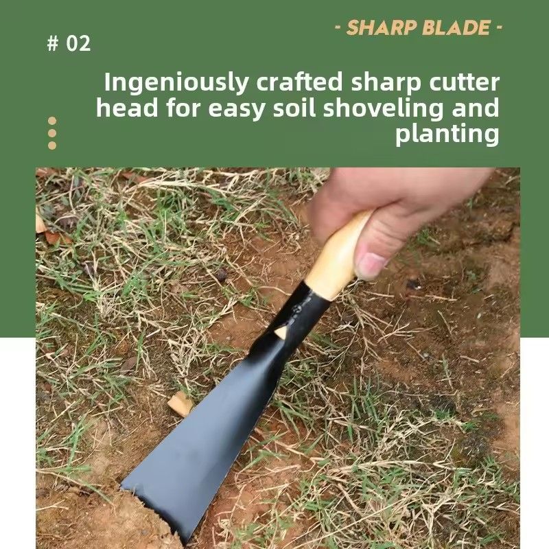2PCS Versatile Garden Shovel for Planting Flowers Weeding Loosening Soil with Sturdy Iron Hoe for Wild Vegetables Harvest