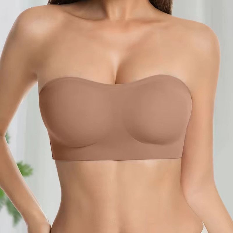 1PC Women's Strapless No Padding Seamless Side Closure Bra Sexy Comfortable Anti Slip Vest Top Women Smooth Push Up Underwear