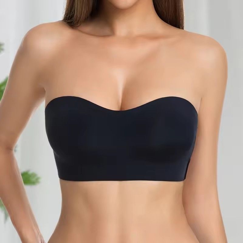 1PC Women's Strapless No Padding Seamless Side Closure Bra Sexy Comfortable Anti Slip Vest Top Women Smooth Push Up Underwear