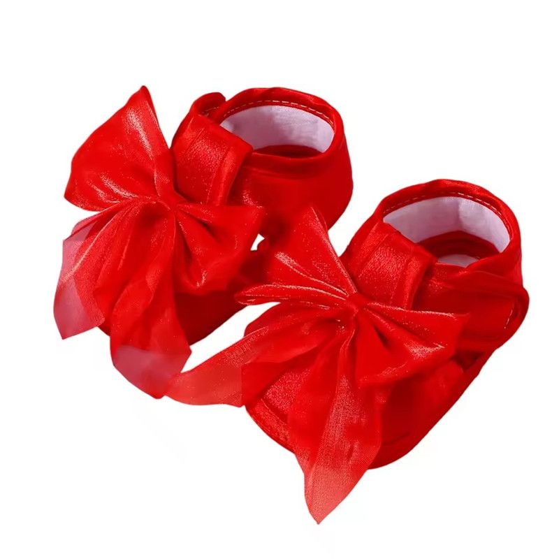 2026 0-12 Months Baby Shoes Baby Girls Princess Shoes Soft Elegant Bow Non-slip Bottom First Walker Shoes Toddler Shoes