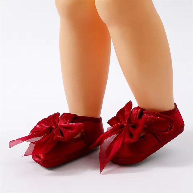 2026 0-12 Months Baby Shoes Baby Girls Princess Shoes Soft Elegant Bow Non-slip Bottom First Walker Shoes Toddler Shoes