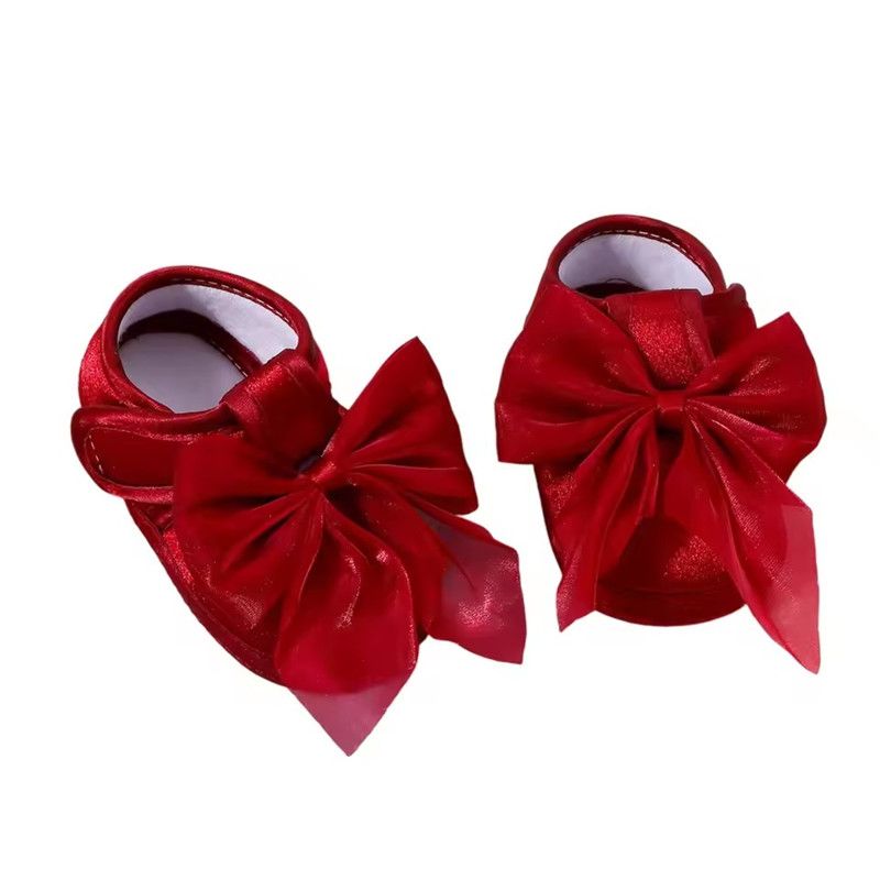 2026 0-12 Months Baby Shoes Baby Girls Princess Shoes Soft Elegant Bow Non-slip Bottom First Walker Shoes Toddler Shoes