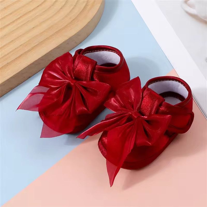 2026 0-12 Months Baby Shoes Baby Girls Princess Shoes Soft Elegant Bow Non-slip Bottom First Walker Shoes Toddler Shoes